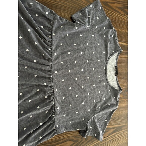 Raglan Dress Blue with white polka dot Women’s size XL Swing Comfy Tiered - Picture 10 of 14